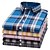 abordables Diseño Geométrico-camisa de vestir de hombre camisa casual camisa de cuadros a cuadros estampados gráficos cuello cuadrado amarillo claro rosa claro negro / gris blanco / verde azul marino casual diario manga corta
