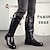 abordables Bottes d'équitation-bottes d'équitation marron pour hommes jusqu'aux genoux - similicuir avec détail de boucle et fermeture à glissière pour un style décontracté et équestre