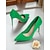 billige Klassiske pumps-Grønne stiletto-højhælede damesko med spids tå - elegante fest- og julesko