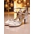 abordables Chaussures de danses latines-Chaussures de danse en satin doré pour femmes avec talons en strass - Chaussures de danse de salon et de danse latine élégantes à lanières