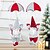 baratos Ornamentos-Papai Noel divertido paraquedas com vermelho &amp;enfeite pendurado em tecido de guarda-chuva branco com barba fofa e olhos expressivos &amp;chapéu de pompom preto ideal para decoração de lareira, presente de