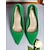 billige Klassiske pumps-Grønne stiletto-højhælede damesko med spids tå - elegante fest- og julesko