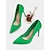 billige Klassiske pumps-Grønne stiletto-højhælede damesko med spids tå - elegante fest- og julesko