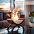 abordables Equipo de Camping-Chimenea de sobremesa grande de vidrio redondo de 48 cm de alto, portátil, con recipiente para fuego, de combustión limpia, de bioetanol, sin ventilación, ideal para fiestas, eventos en patios,