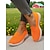cheap Women's Sneakers-Women's Bright Orange Flyknit Slip-On Sneakers – Lightweight Breathable Walking Shoes for Daily Casual and Travel
