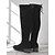 baratos Botas da moda-Botas femininas pretas extra largas acima do joelho, botas estilosas e confortáveis para tamanhos grandes, perfeitas para estilo casual de rua e uso no outono/inverno