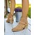 economico Stivali alla caviglia-stivaletti da donna in finta pelle scamosciata color cachi con cinturino e fibbia, stivaletti bassi con tacco a blocco in stile western per abbigliamento casual
