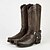 abordables Cowboy et bottes occidentales-Bottes de cowboy robustes pour hommes, au design western unique – des chaussures confortables et tendance pour l'extérieur
