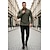 billiga Casual Henley T-shirt-Herr Våffeltröja Waffle Henley Shirt Långärmad V-hals Vår &amp; Höst Ensfärgat Mode Grundläggande falska två stycken Gata Ledigt Sport Svart Vit Vinröd Topp t-shirt för män