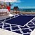 baratos Equipamento de Camping-tapete externo com padrão moderno, tapete de plástico durável para decks, locais de acampamento, decks de piscina &amp;trailer