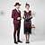abordables Disfraces para parejas y grupos-Rugido 20s 1920s Retro Antiguo Mediodía Vestido Flapper Disfraz de lujo Disfraces de parejas de grupo de Halloween El gran Gatsby Lentejuelas Borlas Disfraz Hombre Mujer Víspera de Todos los Santos