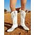 voordelige Cowboy &amp; Western Boots-Dames geborduurde cowboylaarzen met blokhak, western rijlaarzen voor feesten en festivals