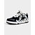 abordables Pour les femmes-Baskets à lacets noires et blanches pour femme, motif tête de mort d&#039;Halloween, avec breloques chauve-souris – style streetwear gothique pour les soirées de festival et les fêtes costumées