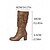 preiswerte Slouch-Stiefel-Braune Damen-Stiefel aus Kunstleder mit seitlichem Reißverschluss und Schnallenriemen, Vintage-Stiefel im lässigen Blockabsatz für Herbst, Winter, Outdoor und den Alltag