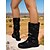 abordables Botas holgadas-Botas burdeos de media pantorrilla con hebilla y diseño holgado para mujer: botas de invierno informales de estilo retro para montar a caballo, ideales para atuendos de otoño y uso diario.