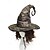 levne Halloweenské doplňky-Dámský halloweenský čarodějnický klobouk – vintage špičatá čarodějnická čepice s potrhaným vzorem pro kostýmní večírky, cosplay a tematické akce