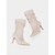 abordables Chaussures de Noël pour Femmes-Bottes mi-mollet souples en daim beige pour femmes - Bottes zippées à bout pointu et talon aiguille pour un style urbain chic et d&#039;automne