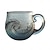 ieftine Cupe &amp; Căni-Cană din sticlă cu valuri de mare, cană de cafea din sticlă cu valuri oceanice lucrată manual de 350 ml, căni de cafea cu valuri oceanice și mâner izolat, cană de ceai cu textură creativă cu valuri de