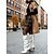 billige Slouch Boots-Brune knehøye slouch-støvletter i semsket skinn til dame med avtakbar frontdekorasjon og flerfarget konvertibelt design - fasjonable høyhælte sko for trendy urbane antrekk