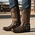 abordables Cowboy et bottes occidentales-Bottes de cowboy robustes pour hommes, au design western unique – des chaussures confortables et tendance pour l'extérieur