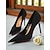billige Klassiske pumps-Grønne stiletto-højhælede damesko med spids tå - elegante fest- og julesko