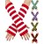 voordelige Dameshandschoenen-Kerstgestreepte vingerloze handschoenen voor dames - zacht gebreid, rood-witte strepen, perfect voor feestdagen en winterfestiviteiten
