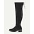 baratos Botas da moda-Botas femininas pretas extra largas acima do joelho, botas estilosas e confortáveis para tamanhos grandes, perfeitas para estilo casual de rua e uso no outono/inverno