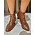 billiga 1920-talet-Damstövlar med snörning från edwardiansk tid - viktorianska brogue-stövlar i konstläder från 1900-talet med kitten heel för Gatsby-fester, historiska återuppsättningar och retro-höstkläder