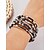abordables Accessoires de Noël-Bracelet de Noël rouge multicouche pour femme avec fermoir magnétique doré, bijoux manchette scintillants pour fêtes et tenues festives