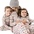 abordables Coincidencia Familiar Diaria-Mirada familiar Navidad Pijamas navideños familiares Pijamas Conjuntos familiares Graphic Venados Hogar Estampado Gris Manga Larga Diario Trajes a juego