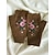 preiswerte Handschuhe für Damen-Weihnachtshandschuhe für Damen mit Stickerei – Blumenmuster mit Bienen, Material: Baumwollfaden, in mehreren Farben erhältlich, perfekt für die Winterferien und festliche Anlässe