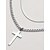 abordables Accesorios navideños-Collar con colgante de cruz de acero inoxidable para hombre, cadena de joyería de moda duradera, elegante regalo cristiano para Navidad, fiestas y uso diario.