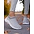 billige Sneakers til kvinner-Dames rosa Flyknit slip-on sneakers med pustende mesh-overdel og sklisikker såle, avslappede lette tursko for løping og reiser &amp;hverdagsbruk