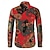 economico Modello etnico-Per uomo Paisley Tribale Camicia Manica Lunga Vintage Moda Cool Streetwear Quotidiano Ferie Primavera &amp; Autunno Colletto Giallo Verde militare Rosso Verde