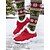 economico Sneakers da donna-scarpe da ginnastica sportive da donna foderate in pile rosso - scarpe da corsa calde e traspiranti per l'inverno, Natale, viaggi e abbigliamento casual