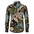 economico Modello etnico-Per uomo Paisley Tribale Camicia Manica Lunga Vintage Moda Cool Streetwear Quotidiano Ferie Primavera &amp; Autunno Colletto Giallo Verde militare Rosso Verde