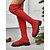 abordables Zapatos de Navidad para Mujeres-Botas rojas por encima de la rodilla para mujer con suela gruesa antideslizante, botines de invierno elásticos estilo calcetín para atuendos casuales y fiestas navideñas. &amp;ropa de calle
