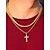 abordables Accesorios navideños-Collar con colgante de cruz de acero inoxidable para hombre, cadena de joyería de moda duradera, elegante regalo cristiano para Navidad, fiestas y uso diario.