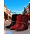 preiswerte Modische Stiefel-Rote Cowboystiefeletten mit Krokodilmuster für Damen mit Kettendetails und Strass-Akzenten, Western-inspirierter Stil, perfekt für Weihnachten, Feiertagspartys und festliche Anlässe