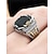 abordables Accessoires de Noël-Bague en alliage pour homme avec pierres précieuses, bijou gothique vintage avec grosse pierre, accessoire de mode multicolore, cadeau de Noël unique pour les fêtes et au quotidien