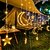 preiswerte Solar-Außenleuchten-1 Stück Stern Mond Solar USB Lichterkette 8 Modi Außen Girlande LED Feenlicht für Ramadan Feste Hochzeit Neujahrs Dekor