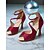 preiswerte Lateinamerikanische Schuhe-Damen-Latin-Tanzschuhe aus rotem Satin mit Strasssteinen – offene Zehenpartie, Knöchelriemen und High Heels für die Gatsby-Party &amp;Gesellschaftstanz