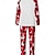 abordables Coincidencia Familiar de Vacaciones-Mirada familiar Navidad Pijamas navideños familiares Pijamas Conjuntos familiares Graphic Plaid Venados Hogar Estampado Rojo Manga Larga Diario Trajes a juego