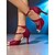 preiswerte Lateinamerikanische Schuhe-Damen-Latin-Tanzschuhe aus rotem Satin mit Strasssteinen – offene Zehenpartie, Knöchelriemen und High Heels für die Gatsby-Party &amp;Gesellschaftstanz
