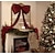 abordables Lazos &amp; Cintas-Lazos grandes de 1,8 m para árbol de Navidad, lazo grande de terciopelo rojo y blanco para adorno de árbol, repisa de ventana, repisa de pared, decoración de interiores, hogar, habitación, fiesta, San Valentín, Navidad.