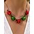 abordables Collier pour femme-Collier de Noël en alliage pour femme avec cloches rouges et vertes, ornement de flocon de neige, parfait pour la mode des fêtes et les cadeaux festifs