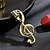 baratos Pregadeiras e Pins-Broches Clássico Retro Nota Musical Moda Personalizada Simples Na moda Broche Jóias Dourado Para Casamento Festa Presente Noivado Baile de Formatura Festival