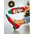 billiga Kvinnors julsandaler-Damskor i röd och grön Mary Jane-modell med låg klack, retro pumps i julfärger med kontrasterande färger för högtider och festliga vinterkläder