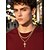 abordables Accesorios navideños-Collar con colgante de cruz de acero inoxidable para hombre, cadena de joyería de moda duradera, elegante regalo cristiano para Navidad, fiestas y uso diario.