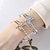abordables Bracelets-Bracelet Classique Zircon Séries de totem Élégant ancien Mode Personnalisé Tendance Bracelet Bijoux Argent Doré Géométrique pour Mariage Soirée Fiançailles Bal de promo